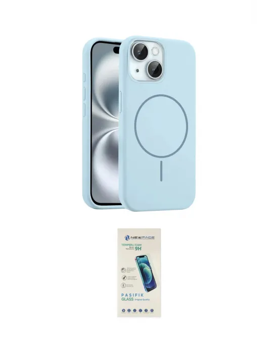 ieg™ iPhone 14 Kılıf Yankı Form Serisi - Şeffaf Pasifik Cam Ekran Koruyucu