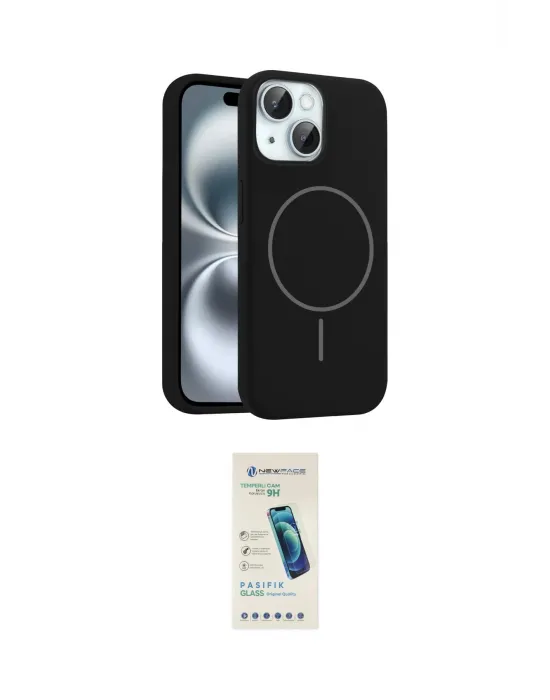 ieg™ iPhone 14 Kılıf Yankı Form Serisi - Şeffaf Pasifik Cam Ekran Koruyucu