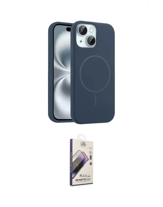 ieg™ iPhone 14 Kılıf Yankı Form Serisi - Siyah Bilvis 3D Mat Cam Ekran Koruyucu