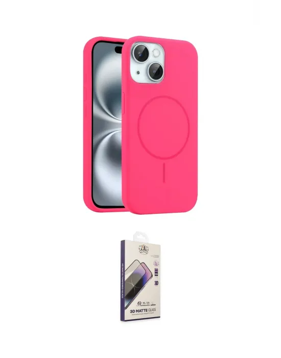ieg™ iPhone 14 Kılıf Yankı Form Serisi - Siyah Bilvis 3D Mat Cam Ekran Koruyucu