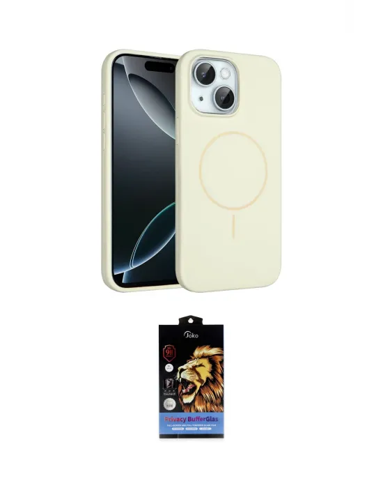 ieg™ iPhone 14 Kılıf Yankı Form Serisi - Siyah Buffer Hayalet Cam Ekran Koruyucu