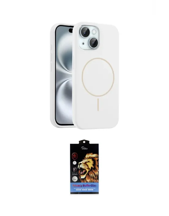 ieg™ iPhone 14 Kılıf Yankı Form Serisi - Siyah Buffer Hayalet Cam Ekran Koruyucu