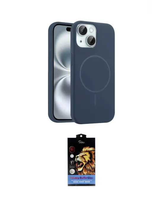 ieg™ iPhone 14 Kılıf Yankı Form Serisi - Siyah Buffer Hayalet Cam Ekran Koruyucu