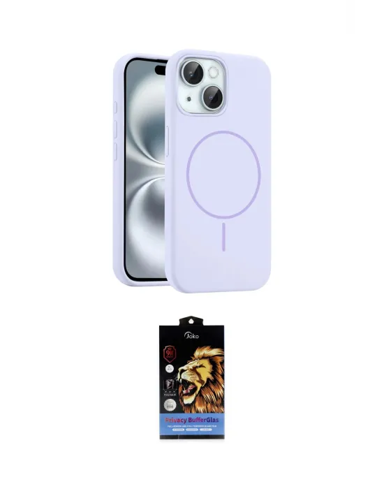 ieg™ iPhone 14 Kılıf Yankı Form Serisi - Siyah Buffer Hayalet Cam Ekran Koruyucu