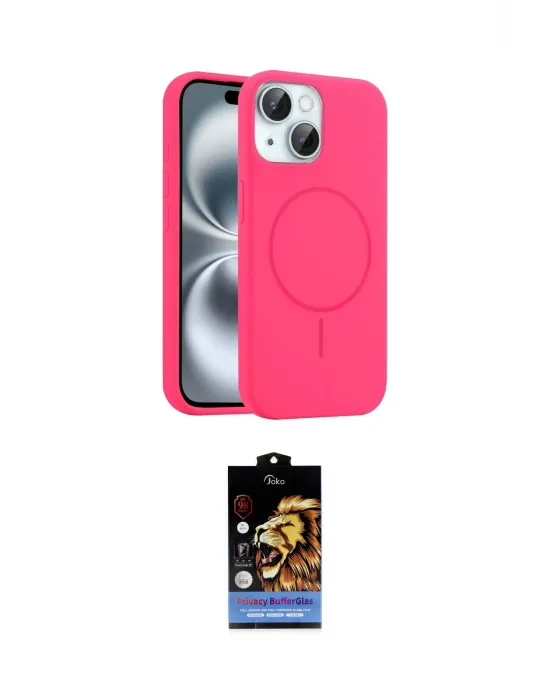 ieg™ iPhone 14 Kılıf Yankı Form Serisi - Siyah Buffer Hayalet Cam Ekran Koruyucu