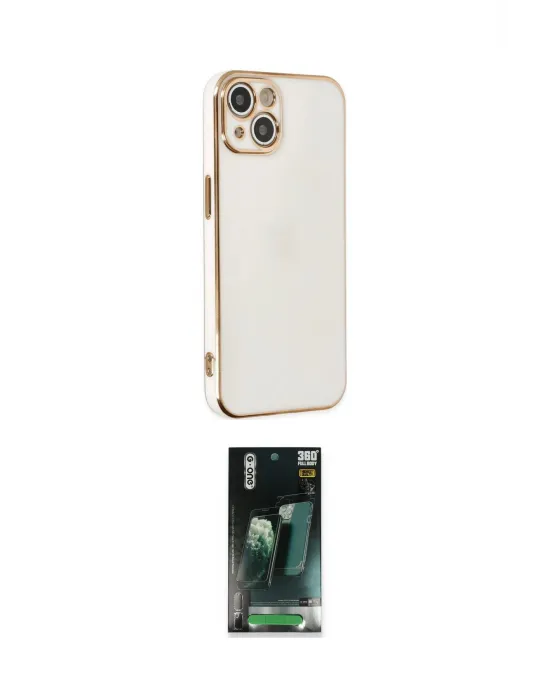 ieg™ iPhone 14 Kılıf Yankı Serisi - Şeffaf 360 Full Body Arka Koruyucu