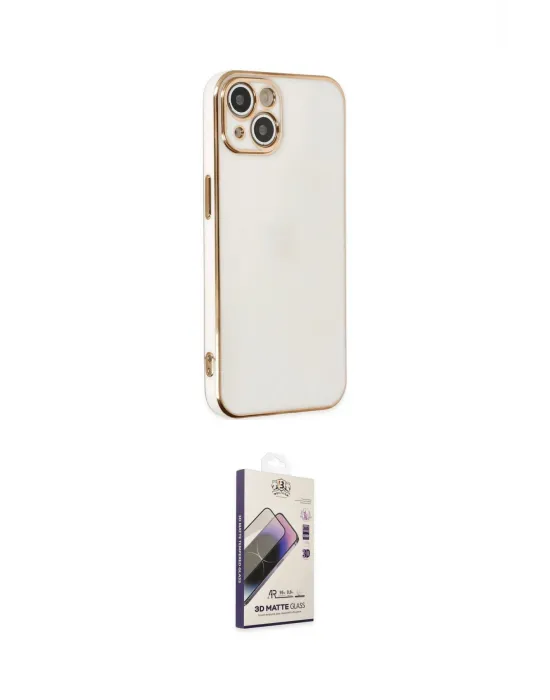 ieg™ iPhone 14 Kılıf Yankı Serisi - Siyah Bilvis 3D Mat Cam Ekran Koruyucu