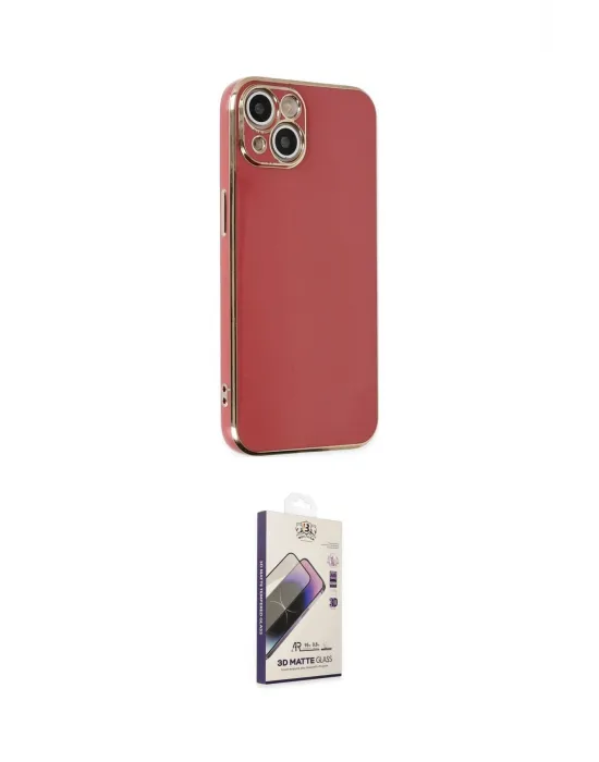 ieg™ iPhone 14 Kılıf Yankı Serisi - Siyah Bilvis 3D Mat Cam Ekran Koruyucu