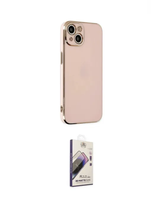 ieg™ iPhone 14 Kılıf Yankı Serisi - Siyah Bilvis 3D Mat Cam Ekran Koruyucu