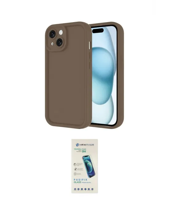 ieg™ iPhone 14 Kılıf Yankı Yansıma Özel Seri - Şeffaf Pasifik Cam Ekran Koruyucu