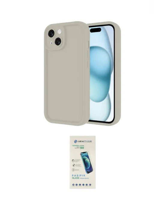 ieg™ iPhone 14 Kılıf Yankı Yansıma Özel Seri - Şeffaf Pasifik Cam Ekran Koruyucu