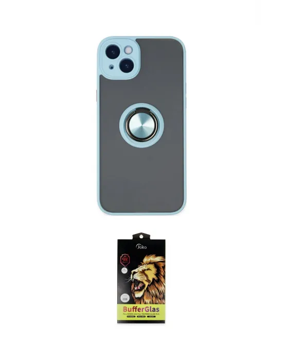 ieg™ iPhone 14 Kılıf Yörünge Çizgi - Siyah Buffer Cam Ekran Koruyucu