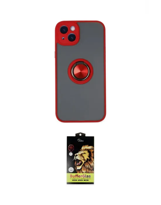 ieg™ iPhone 14 Kılıf Yörünge Çizgi - Siyah Buffer Cam Ekran Koruyucu
