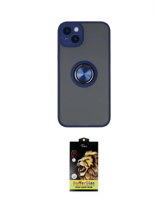 ieg™ iPhone 14 Kılıf Yörünge Çizgi - Siyah Buffer Cam Ekran Koruyucu