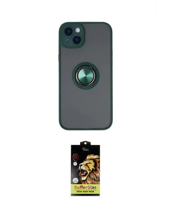 ieg™ iPhone 14 Kılıf Yörünge Çizgi - Siyah Buffer Cam Ekran Koruyucu