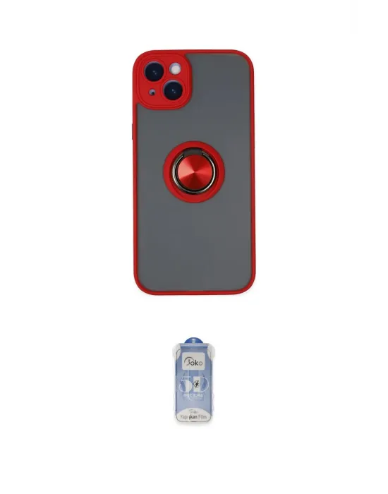 ieg™ iPhone 14 Kılıf Yörünge Çizgi - Siyah Joko Magic 5D Cam