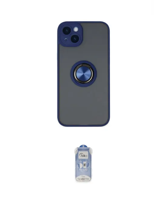 ieg™ iPhone 14 Kılıf Yörünge Çizgi - Siyah Joko Magic 5D Cam