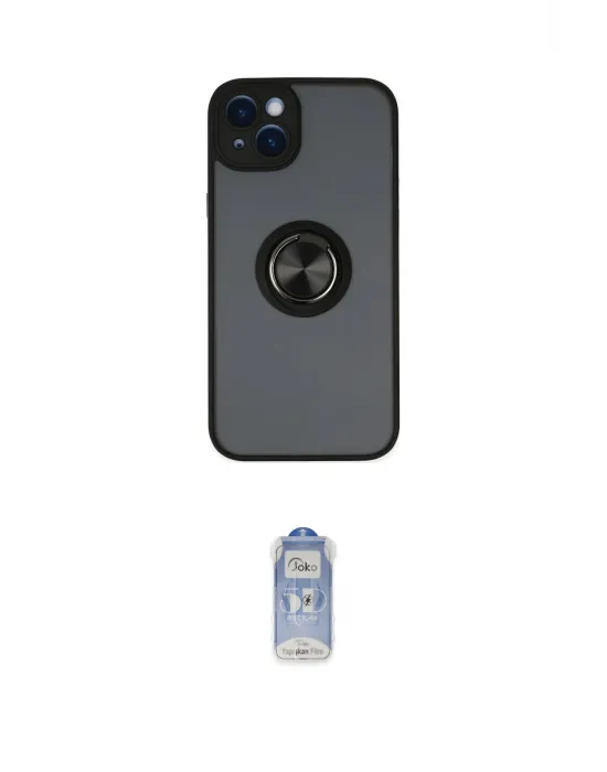 ieg™ iPhone 14 Kılıf Yörünge Çizgi - Siyah Joko Magic 5D Cam