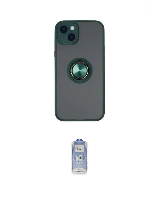 ieg™ iPhone 14 Kılıf Yörünge Çizgi - Siyah Joko Magic 5D Cam