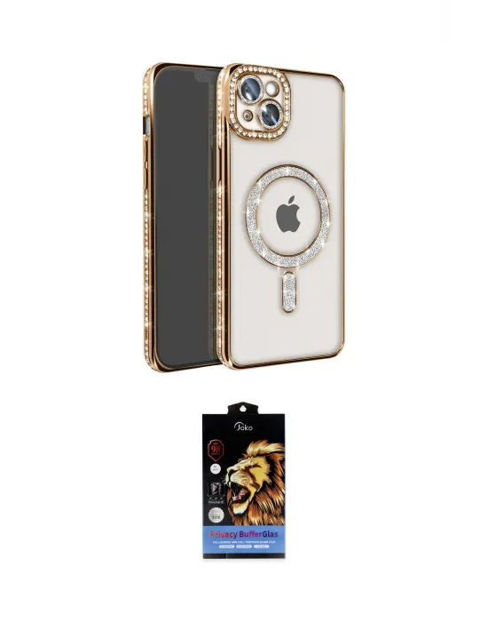 ieg™ iPhone 14 Kılıf Zirve Doku Prime - Siyah Buffer Hayalet Cam Ekran Koruyucu