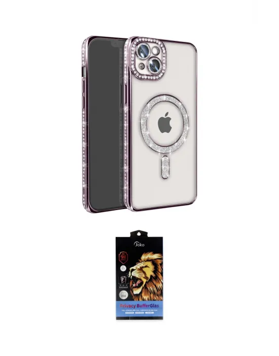 ieg™ iPhone 14 Kılıf Zirve Doku Prime - Siyah Buffer Hayalet Cam Ekran Koruyucu