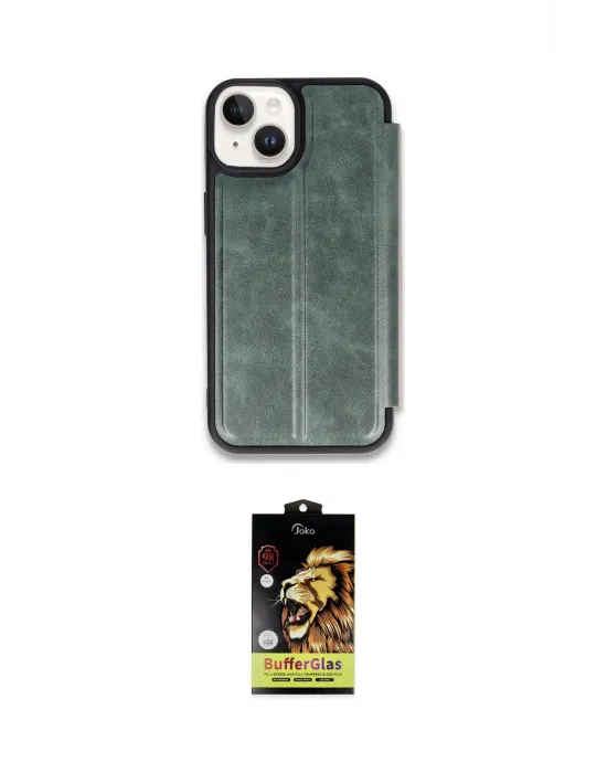 ieg™ iPhone 14 Kılıf Zirve Yansıma Serisi - Siyah Buffer Cam Ekran Koruyucu