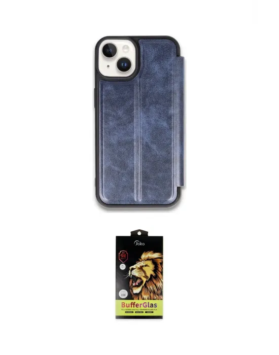 ieg™ iPhone 14 Kılıf Zirve Yansıma Serisi - Siyah Buffer Cam Ekran Koruyucu