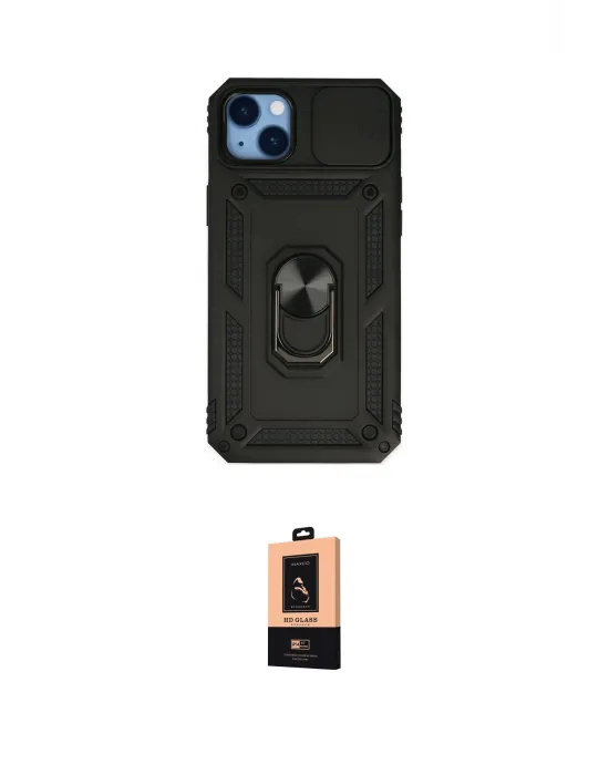 ieg™ iPhone 14 Plus Kılıf Ahenk Klasik - Şeffaf Maxco Cam Ekran Koruyucu