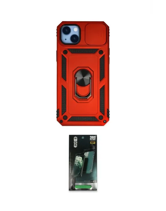 ieg™ iPhone 14 Plus Kılıf Ahenk Klasik - Siyah 360 Mat Full Body Arka Koruyucu