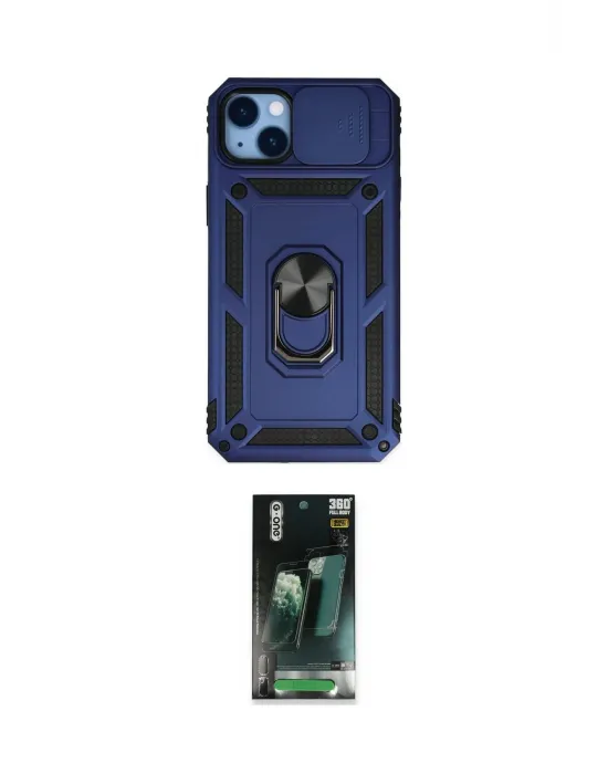 ieg™ iPhone 14 Plus Kılıf Ahenk Klasik - Siyah 360 Mat Full Body Arka Koruyucu