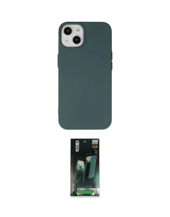 ieg™ iPhone 14 Plus Kılıf Ahenk Serisi - Siyah 360 Mat Full Body Arka Koruyucu