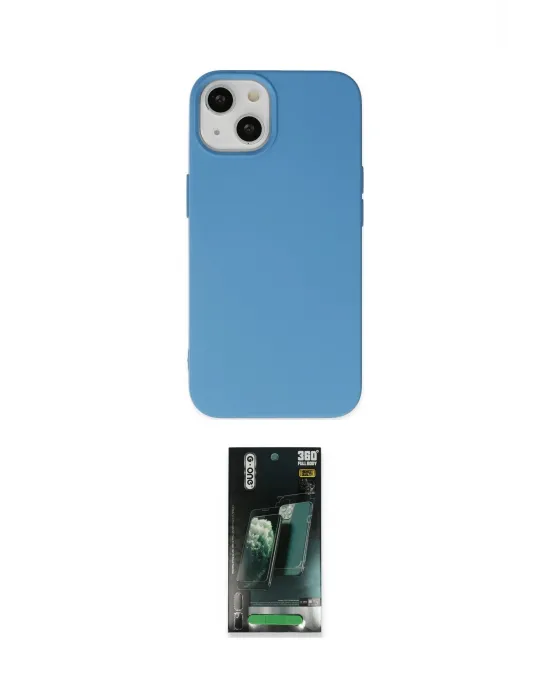 ieg™ iPhone 14 Plus Kılıf Ahenk Serisi - Siyah 360 Mat Full Body Arka Koruyucu