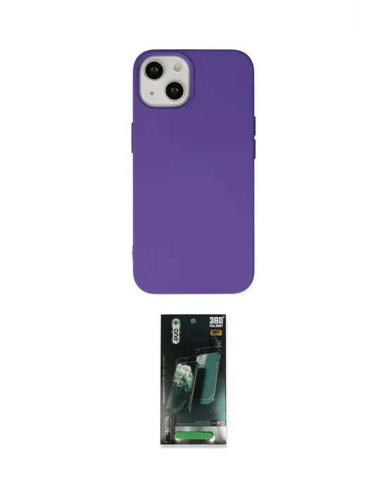 ieg™ iPhone 14 Plus Kılıf Ahenk Serisi - Siyah 360 Mat Full Body Arka Koruyucu