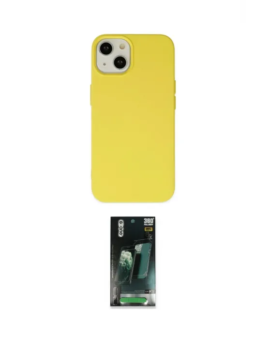 ieg™ iPhone 14 Plus Kılıf Ahenk Serisi - Siyah 360 Mat Full Body Arka Koruyucu