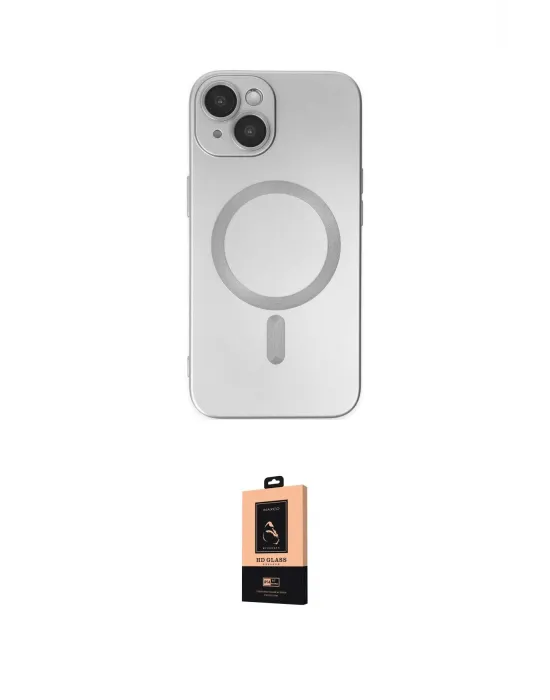 ieg™ iPhone 14 Plus Kılıf Akış Minimal Özel Seri - Şeffaf Maxco Cam Ekran Koruyucu
