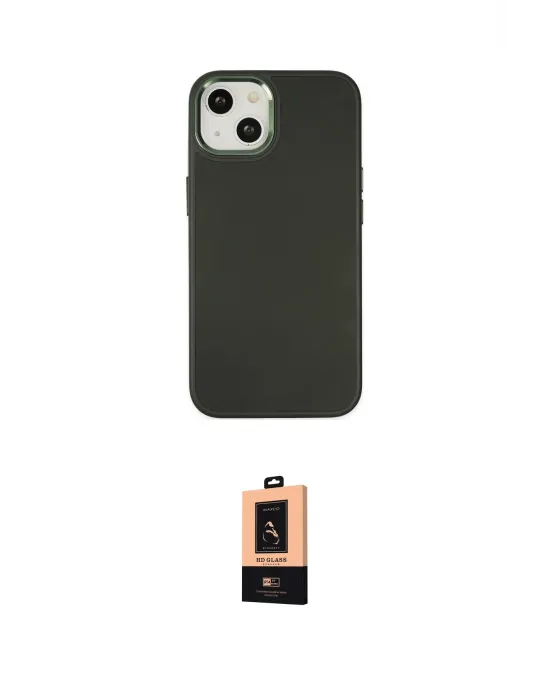 ieg™ iPhone 14 Plus Kılıf Çekirdek Çizgi - Şeffaf Maxco Cam Ekran Koruyucu