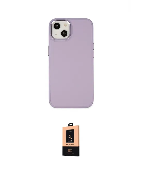 ieg™ iPhone 14 Plus Kılıf Çekirdek Çizgi - Şeffaf Maxco Cam Ekran Koruyucu