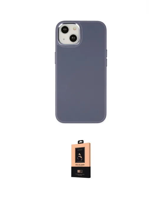 ieg™ iPhone 14 Plus Kılıf Çekirdek Çizgi - Şeffaf Maxco Cam Ekran Koruyucu