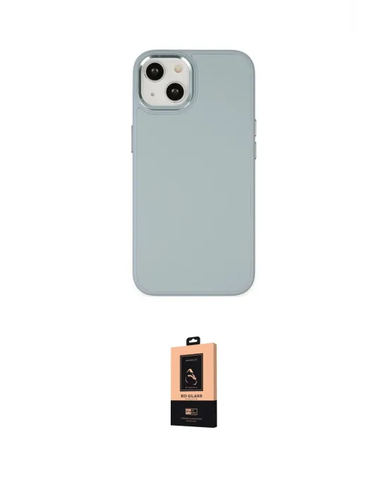 ieg™ iPhone 14 Plus Kılıf Çekirdek Çizgi - Şeffaf Maxco Cam Ekran Koruyucu