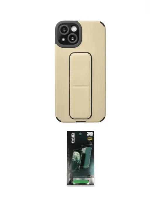 ieg™ iPhone 14 Plus Kılıf Çekirdek Yansıma - Siyah 360 Mat Full Body Arka Koruyucu