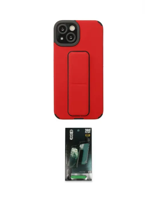 ieg™ iPhone 14 Plus Kılıf Çekirdek Yansıma - Siyah 360 Mat Full Body Arka Koruyucu