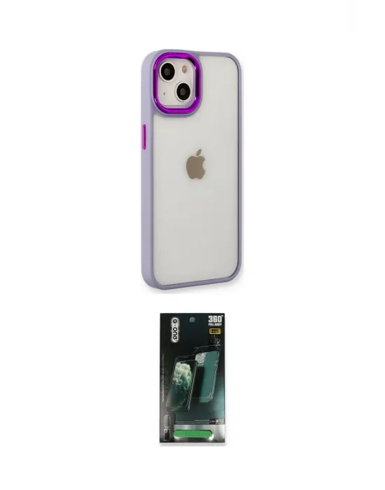 ieg™ iPhone 14 Plus Kılıf Eksen Doku Prime - Siyah 360 Mat Full Body Arka Koruyucu