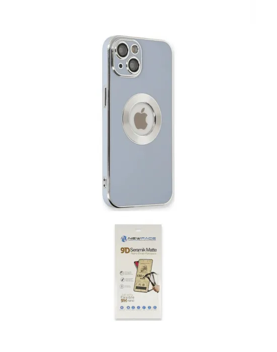 ieg™ iPhone 14 Plus Kılıf İz Form Serisi - Siyah Mat Seramik Nano Ekran Koruyucu