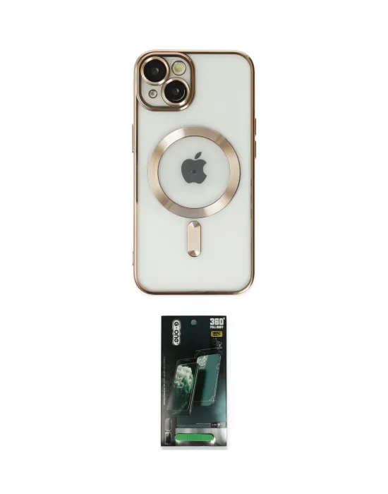 ieg™ iPhone 14 Plus Kılıf Nova Işık Özel Seri - Siyah 360 Mat Full Body Arka Koruyucu