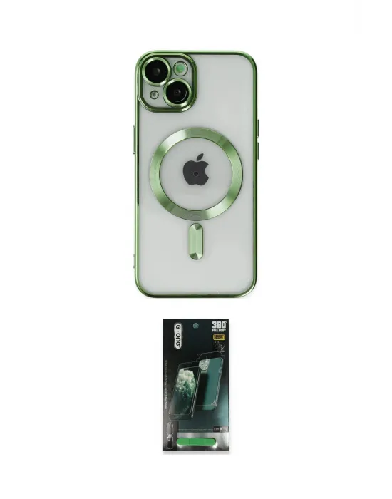 ieg™ iPhone 14 Plus Kılıf Nova Işık Özel Seri - Siyah 360 Mat Full Body Arka Koruyucu