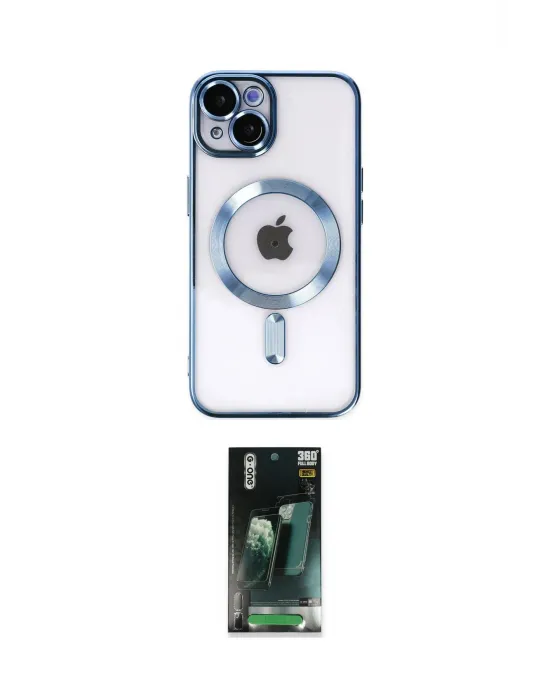 ieg™ iPhone 14 Plus Kılıf Nova Işık Özel Seri - Siyah 360 Mat Full Body Arka Koruyucu