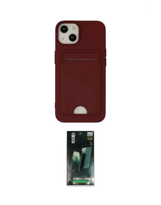 ieg™ iPhone 14 Plus Kılıf Vadi Çizgi Prime - Siyah 360 Mat Full Body Arka Koruyucu