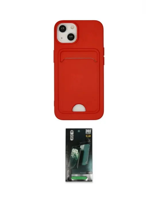 ieg™ iPhone 14 Plus Kılıf Vadi Çizgi Prime - Siyah 360 Mat Full Body Arka Koruyucu