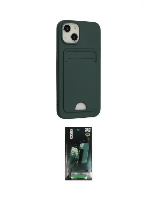 ieg™ iPhone 14 Plus Kılıf Vadi Çizgi Prime - Siyah 360 Mat Full Body Arka Koruyucu