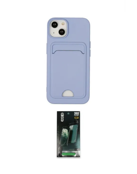 ieg™ iPhone 14 Plus Kılıf Vadi Çizgi Prime - Siyah 360 Mat Full Body Arka Koruyucu